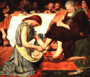 Jesus washed the Disciples' dirty feet.